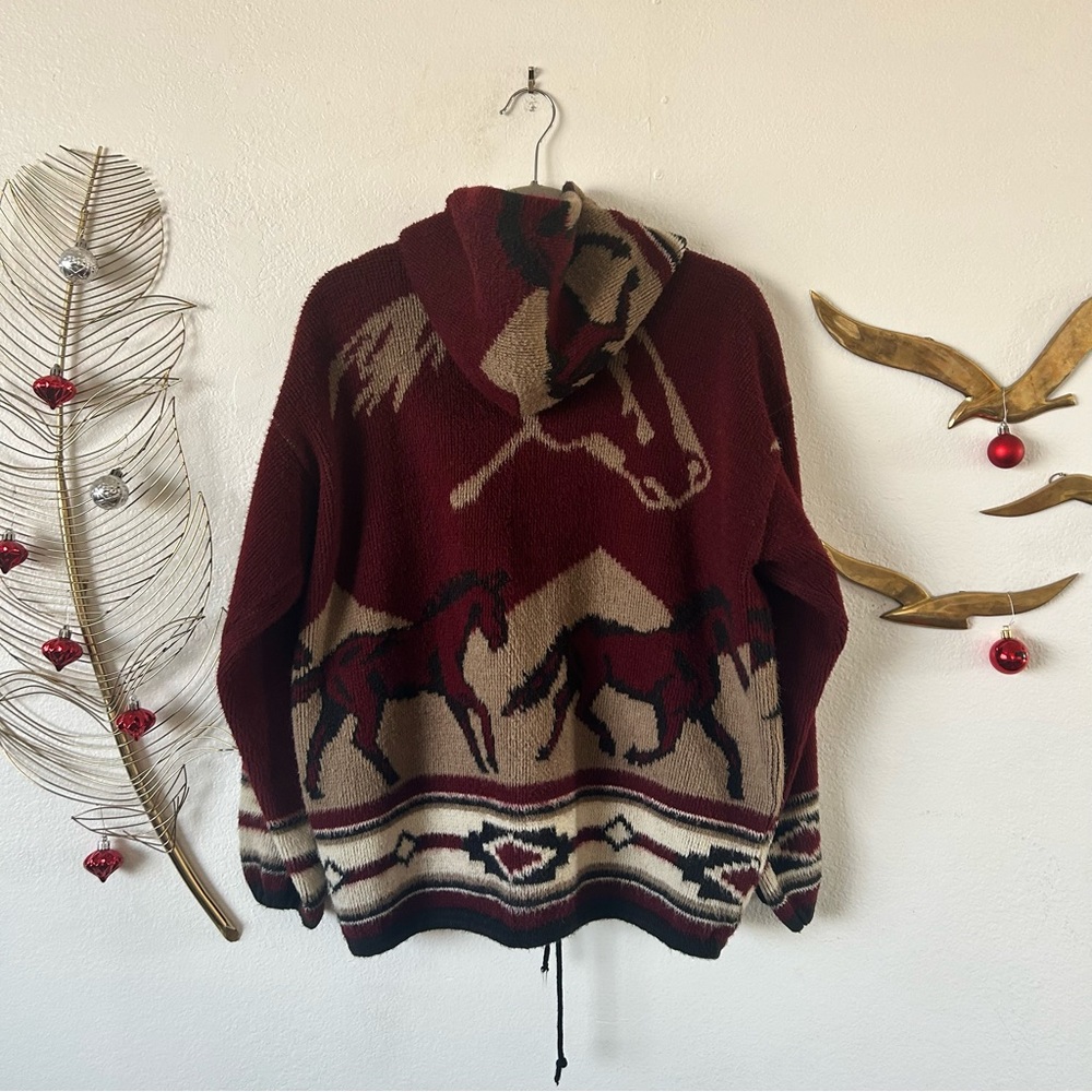 Earth Ragz vintage all over print horses zip up hoodie jacket